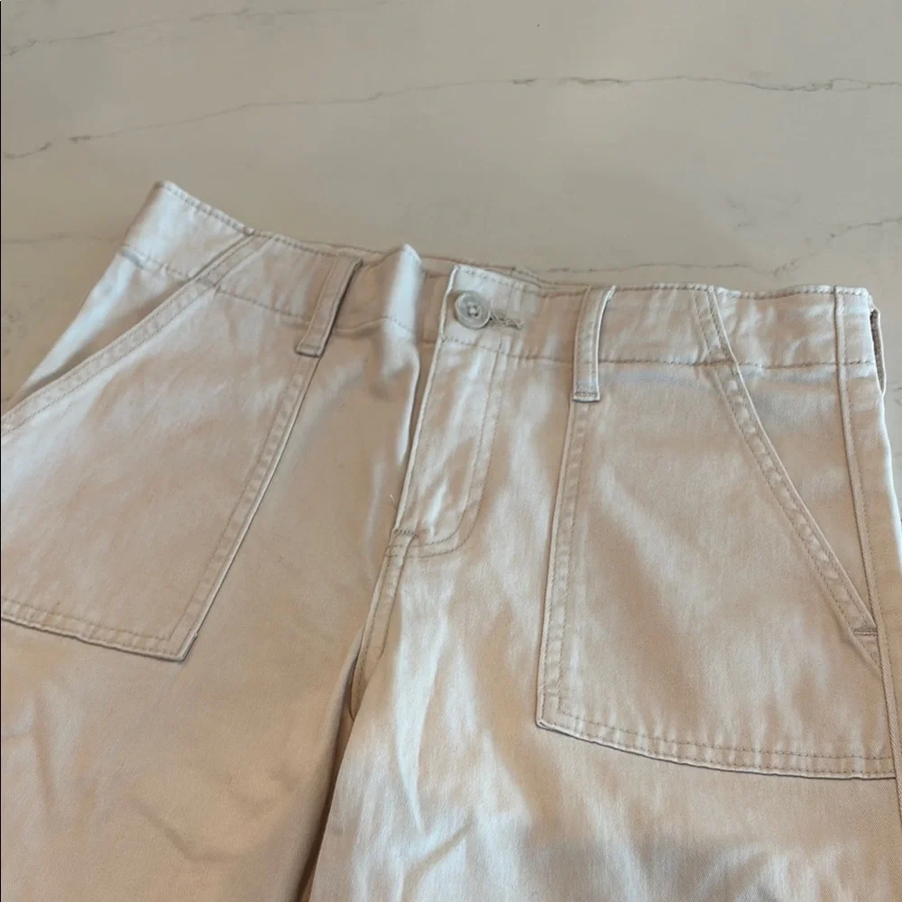 Abercrombie Kids Cream Cargo Pants with Modern Utility Style